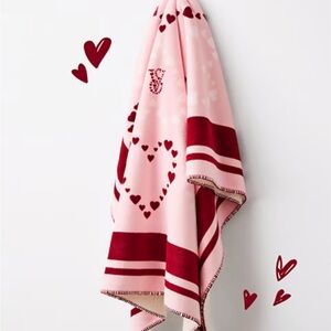Victoria's Secret Pink Blanket with Red Stitching